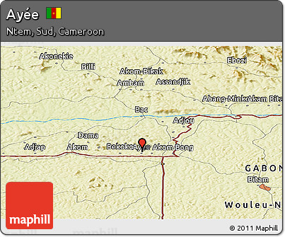 Physical Panoramic Map of Ayée