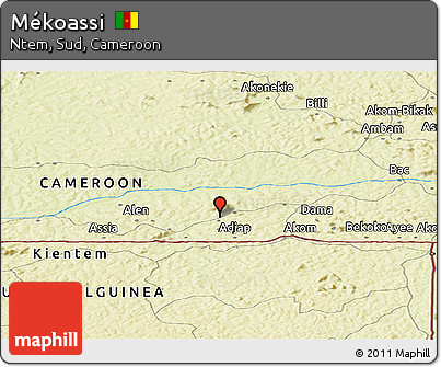 Physical Panoramic Map of Mékoassi