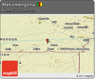 Physical Panoramic Map of Mékomengona