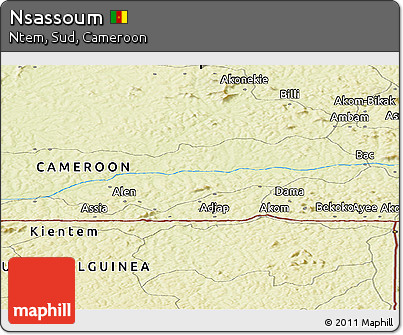 Physical Panoramic Map of Nsassoum