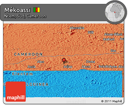 Political Panoramic Map of Mékoassi