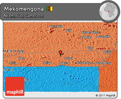 Political Panoramic Map of Mékomengona