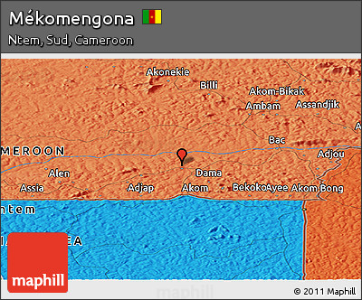Political Panoramic Map of Mékomengona