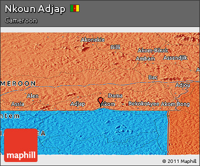 Political Panoramic Map of Nkoun Adjap