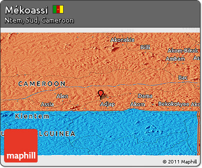 Political Panoramic Map of Mékoassi