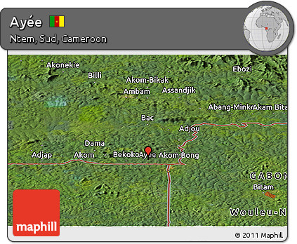 Satellite Panoramic Map of Ayée