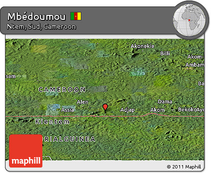 Satellite Panoramic Map of Mbédoumou