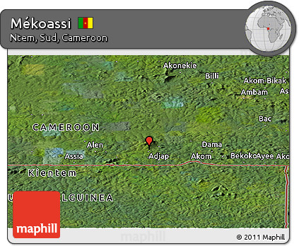 Satellite Panoramic Map of Mékoassi