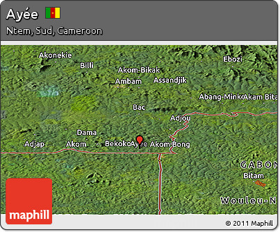 Satellite Panoramic Map of Ayée