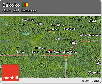 Satellite Panoramic Map of Békoko