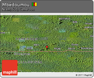 Satellite Panoramic Map of Mbédoumou