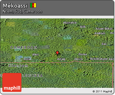 Satellite Panoramic Map of Mékoassi