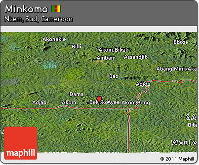 Satellite Panoramic Map of Minkomo