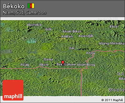 Satellite Panoramic Map of Békoko