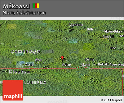 Satellite Panoramic Map of Mékoassi
