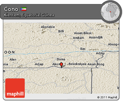 Shaded Relief Panoramic Map of Cono