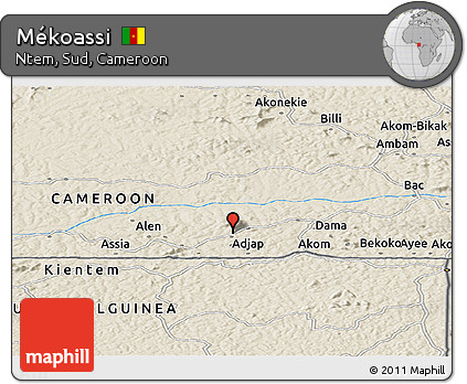 Shaded Relief Panoramic Map of Mékoassi