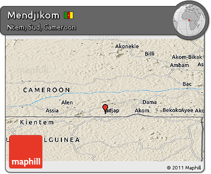 Shaded Relief Panoramic Map of Mendjikom