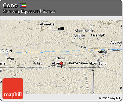 Shaded Relief Panoramic Map of Cono