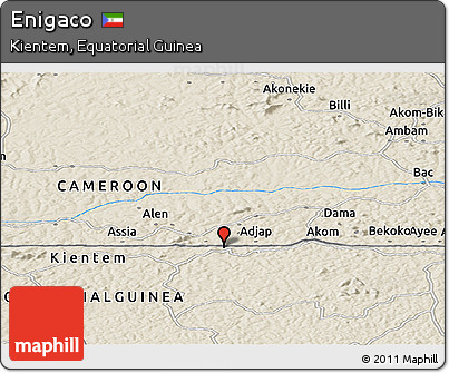Shaded Relief Panoramic Map of Enigaco