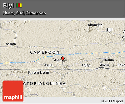 Shaded Relief Panoramic Map of Biyi