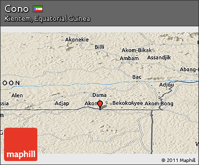 Shaded Relief Panoramic Map of Cono