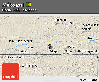 Shaded Relief Panoramic Map of Mékoassi