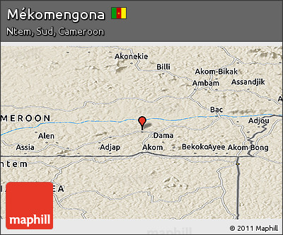Shaded Relief Panoramic Map of Mékomengona
