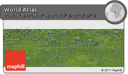 Satellite Panoramic Map of the Area around 2° 16' 34" N, 11° 58' 29" E