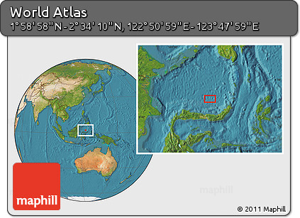 Satellite Location Map of the Area around 2° 16' 34" N, 123° 19' 29" E