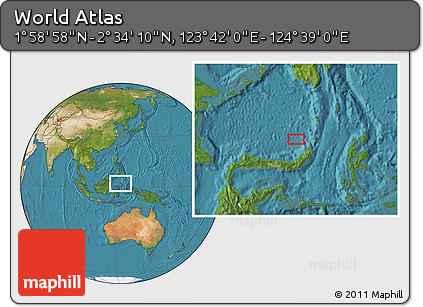 Satellite Location Map of the Area around 2° 16' 34" N, 124° 10' 30" E
