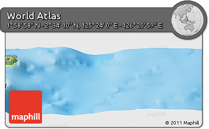 Physical Panoramic Map of the Area around 2° 16' 34" N, 125° 52' 30" E