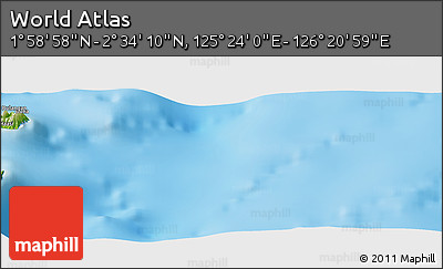 Physical Panoramic Map of the Area around 2° 16' 34" N, 125° 52' 30" E