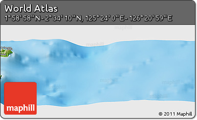 Physical Panoramic Map of the Area around 2° 16' 34" N, 125° 52' 30" E