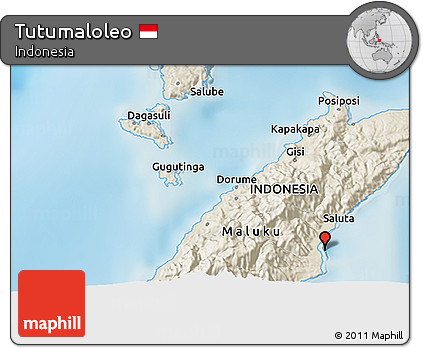 Shaded Relief 3D Map of Tutumaloleo