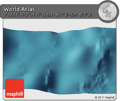 Satellite 3D Map of the Area around 2° 16' 34" N, 129° 16' 30" E