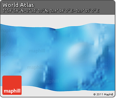 Shaded Relief 3D Map of the Area around 2° 16' 34" N, 129° 16' 30" E