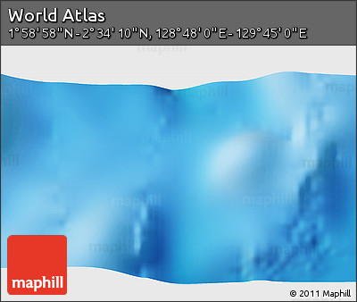 Shaded Relief 3D Map of the Area around 2° 16' 34" N, 129° 16' 30" E