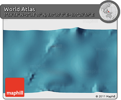 Satellite 3D Map of the Area around 2° 16' 34" N, 130° 58' 29" E