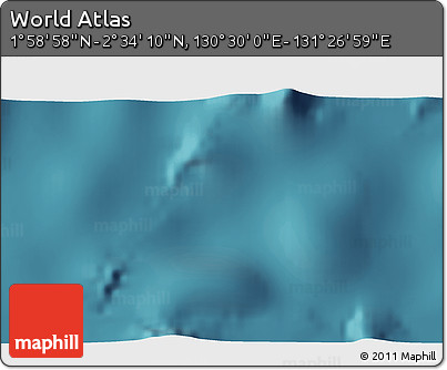 Satellite 3D Map of the Area around 2° 16' 34" N, 130° 58' 29" E