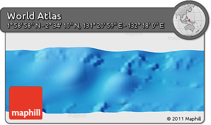 Physical Panoramic Map of the Area around 2° 16' 34" N, 131° 49' 29" E
