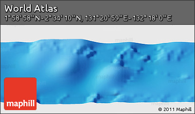 Physical Panoramic Map of the Area around 2° 16' 34" N, 131° 49' 29" E