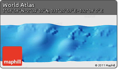 Physical Panoramic Map of the Area around 2° 16' 34" N, 131° 49' 29" E