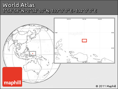 Blank Location Map of the Area around 2° 16' 34" N, 133° 31' 30" E
