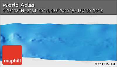 Physical Panoramic Map of the Area around 2° 16' 34" N, 134° 22' 30" E