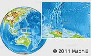 Physical Location Map of the area around 2° 16' 34" N, 135° 13' 29" E