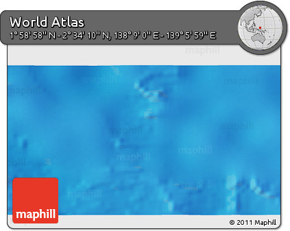 Physical 3D Map of the Area around 2° 16' 34" N, 138° 37' 30" E