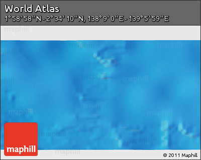 Physical 3D Map of the Area around 2° 16' 34" N, 138° 37' 30" E