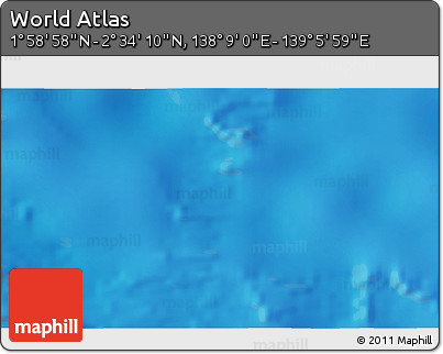 Physical 3D Map of the Area around 2° 16' 34" N, 138° 37' 30" E