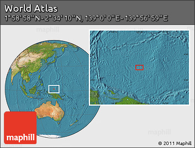 Satellite Location Map of the Area around 2° 16' 34" N, 139° 28' 29" E